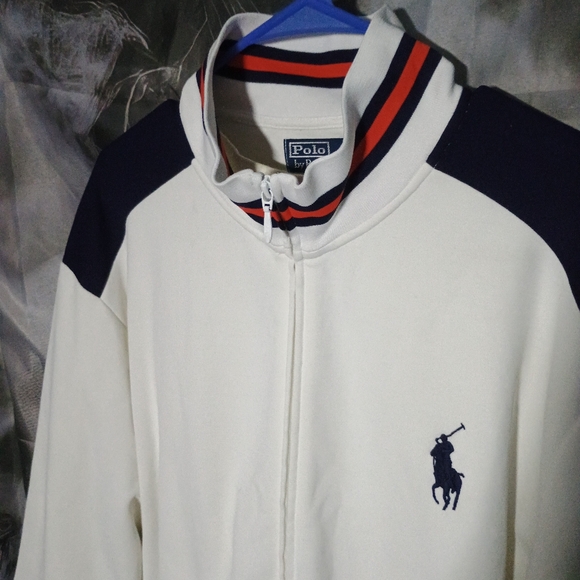 Rare Vintage Ralph Lauren Polo White  Jacket with Navy and Red Details - Picture 6 of 8